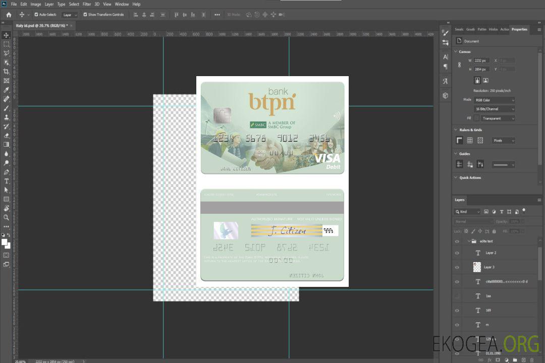 Carte de débit visa BTPN de la banque indonésienne template